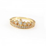 ‘Heiress’ Crown Crystal CZ 18K Gold Ring